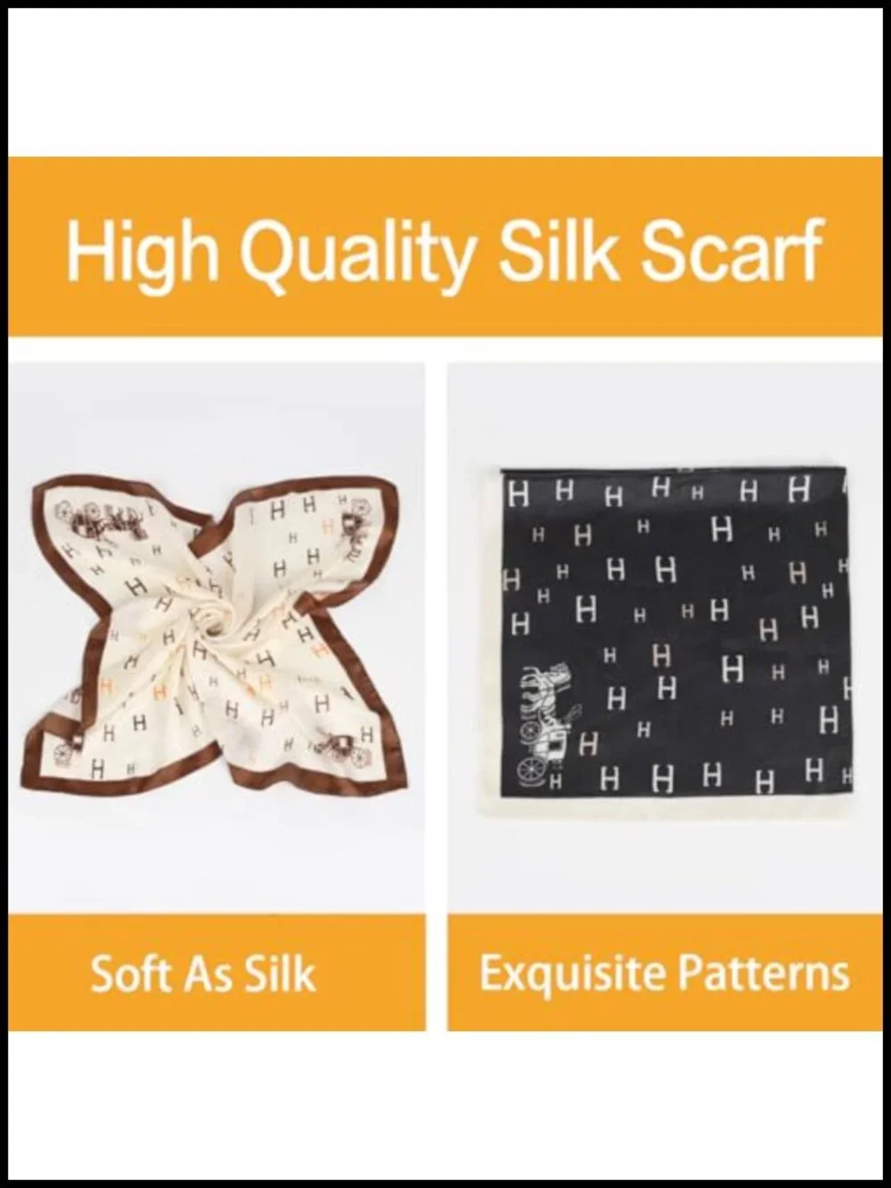 Silky Satin Square Scarf for Women - Headscarf, Neckerchief, Hair Wrap 27.5